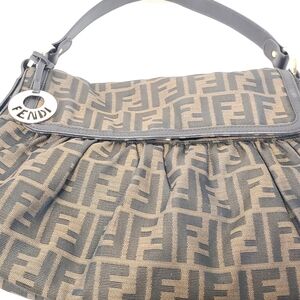 Fendi Brown/Black Zucca Canvas Shoulder Bag